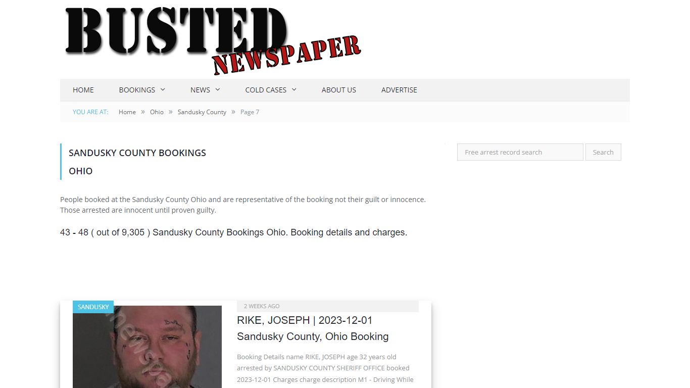 Sandusky County, OH Mugshots - page 7 - BUSTED NEWSPAPER